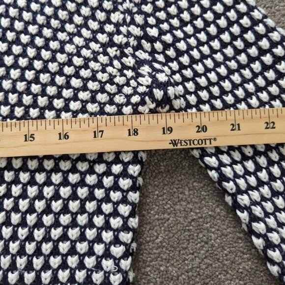 Zara Knit blue and white hollow pullover sweater size Large - Picture 7 of 9